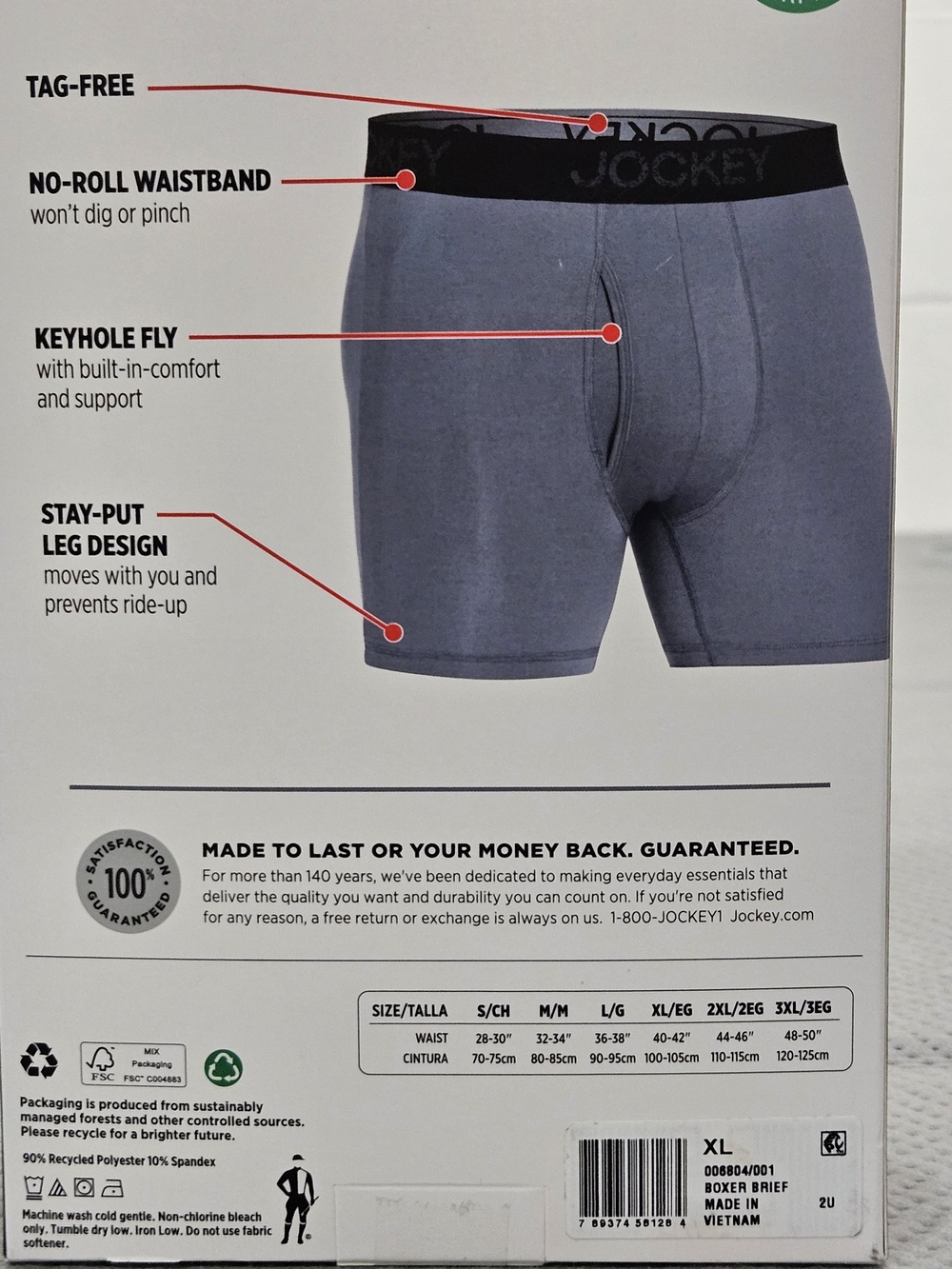 Jockey Essentials Men’s Black Microfiber Stretch Boxer Briefs - 3 Pack - Picture 3 of 3